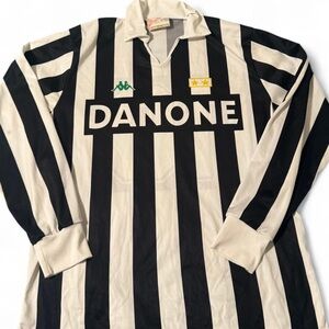 Kappa White and Gray Striped Jersey